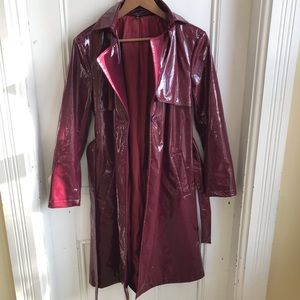 Purple shiny trench coat